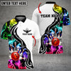BlueJose Bowling And Pins Multicolor Smoke Pattern Customized Name 3D Shirt, Personalized Shirts For Bowling Players
