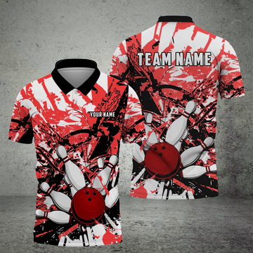 BlueJose Bowling And Pins  Troubled Art Customized Name 3D Shirt (6 Colors)