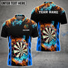 BlueJose Red and Blur Fire Dart Board Personalized Name, Team Name Shirt (6 Colors)
