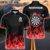 BlueJose Fire Dartboard Personalized Name, Team Name Shirt (4 Colors)