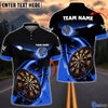 BlueJose Blue Fire Darts Personalized Name, Team Name Shirt