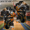 BlueJose Bowling And Pins Black Paint Splatters Customized Name 3D Shirt ( 6 Colors)
