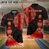 BlueJose Bowling And Pins Aztec Sun Customized Name 3D Shirt ( 6 Colors)