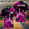 BlueJose Bowling And Pins Grunge Flame Customized Name 3D Shirt ( 6 Colors)
