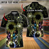 BlueJose Bowling And Pins Electric Pattern Customized Name 3D Shirt ( 6 Colors)