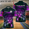 BlueJose Bowling And Pins Curved Net Customized Name 3D Shirt ( 6 Colors)