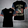 BlueJose "Live Free And Fish Hard" Bass Fishing Customize Name Shirt