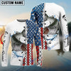 Bluejose Striper Striped Bass Fishing American Flag Patriotic Personalized Name 3D Shirts