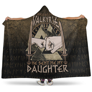 VikingStyle Hooded Blanket - I asked Odin for a Valkyrie Viking Daughter 2 Hooded Blanket A7