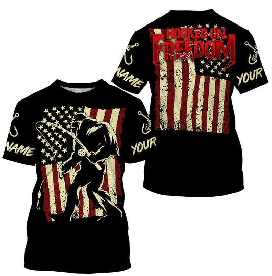 Bluejose Bigfoot Fishing American Flag Custom Long Sleeve Fishing Shirts