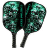 BlueJose Green Flame Skull Customized Name Pickleball Paddle