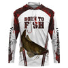 Bluejose "Born To Fish" Catfish Fishing Red Camo Custom Name Fishing Shirts