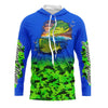 Bluejose Custom Mahi Mahi Fishing Green Camo Fishing Jersey, Dorado Saltwater Fishing Long Sleeve Shirts