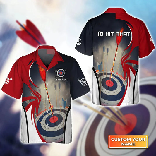 BlueJose I'd Hit That Archery Target On Fire 3D Hawaiian Shirt