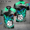 BlueJose Pickleball Fire Paint Personalized Name, Team Name Unisex Shirt (4 Colors)