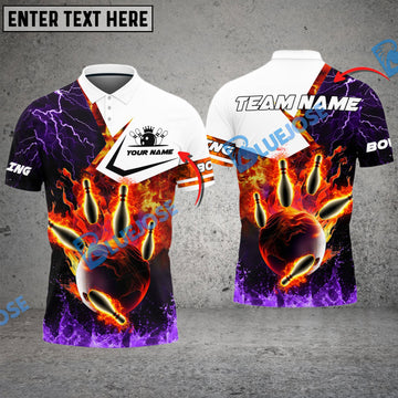 BlueJose Bowling And Pins Three Elements Of The God Multicolor Customized Name 3D Shirt ( 4 Colors )