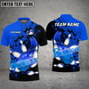 BlueJose Bowling And Pins Falling Square Flame Multicolor Customized Name 3D Shirt ( 4 Colors )
