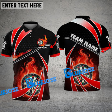 BlueJose Darts Fire Light Personalized Name, Team Name Shirt (4 Colors)