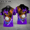 BlueJose Golf Fire Raging Eagle Customized Name, Team Name 3D Shirts (4 Colors)