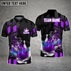 BlueJose Bowling And Pins Flame Smoke Customized Name 3D Shirt (6 Colors)