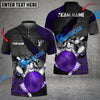 BlueJose Bowling And Pins Hexagam Crack Multicolor Customized Name 3D Shirt ( 4 Colors )