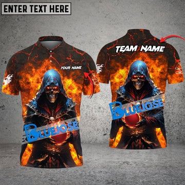 BlueJose Bowling And Pins Flame Magician Multicolor Customized Name 3D Shirt (4 Colors)
