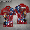 BlueJose Bowling And Pins Digital American Flag Pattern Customized Name 3D Shirt (4 Colors)