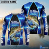 Bluejose Bass Fishing Blue Galaxy Custom Name Fishing Windbreaker Jacket
