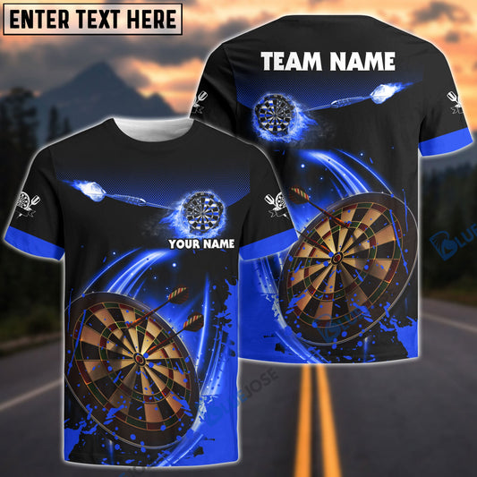 BlueJose Blue Fire Darts Personalized Name, Team Name Shirt