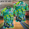 BlueJose Bowling Ball & Pins Galaxy Graffiti Style Multicolor Customized Name 3D Shirt (4 Colors)