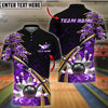 BlueJose Bowling And Pins  Flame Premium Golden Line Customized Name 3D Shirt ( 6 Colors)