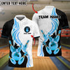 BlueJose Bowling And Pins Luxury Crown Multicolor Customized Name 3D Shirt (4 Colors)