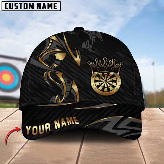 BlueJose Darts Crown Golden Luxury Pattern Personalized Name Cap (6 Colors)