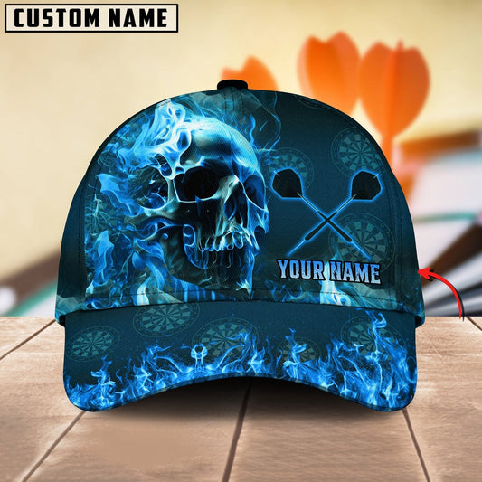 BlueJose Darts Flame Skull Personalized Name Cap (4 Colors)