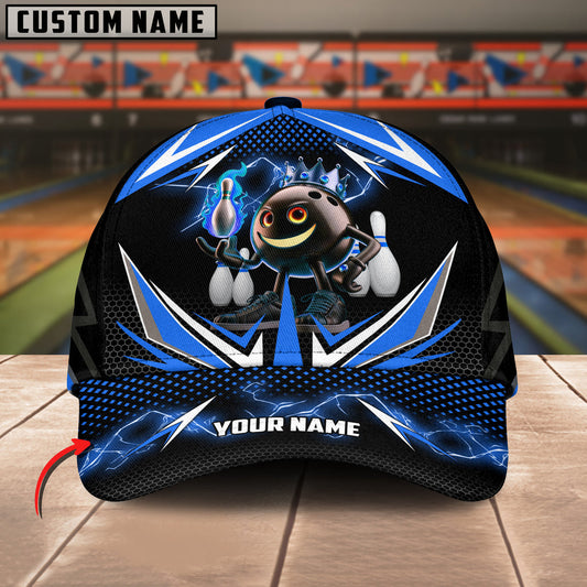 BlueJoses Bowling And Pins Thunder Funny Ball Personalized Name Cap