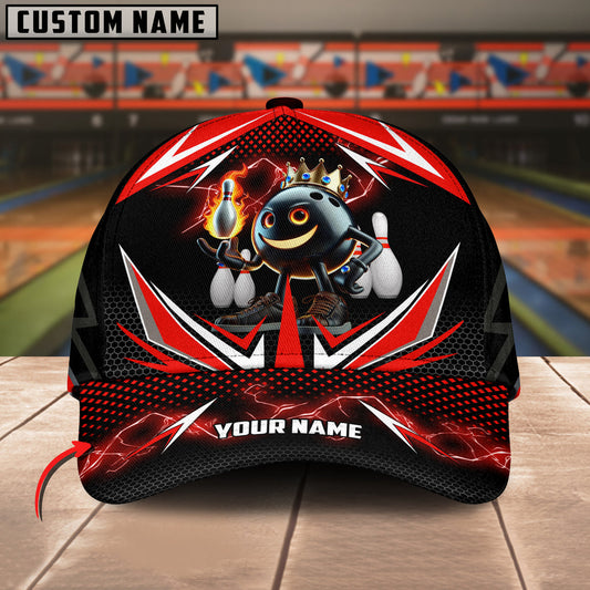 BlueJoses Bowling And Pins Thunder Funny Ball Personalized Name Cap