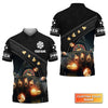 BlueJose Poker Quad Aces Black Leather Personalized Name 3D Polo Shirt