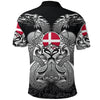 BlueJose Viking Style Polo Shirts - Denmark Mjolnir and Double Dragon