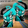 BlueJose Vortex Bowling And Pins Customized Name, Team Name 3D Shirt (4 Colors)