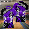 BlueJose Vortex Bowling And Pins Customized Name, Team Name 3D Shirt (4 Colors)