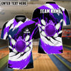 BlueJose Bowling Color Wave Customized Name, Team Name 3D Shirt (4 Colors)