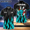 BlueJose Bowling And Pins Sword Legend Customized Name, Team Name 3D Shirt (4 Colors)