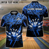 BlueJose Bowling And Pins Ink Pattern Customized Name 3D Shirt (5 Colors)