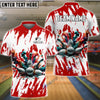 BlueJose Bowling And Pins Ink Broken Pattern Customized Name 3D Shirt (5 Colors)