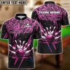 BlueJose Bowling And Pins Ink Pattern Customized Name 3D Shirt (5 Colors)