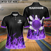 BlueJose Bowling And Pins Ink Fire Pattern Customized Name 3D Shirt for Women (4 Colors)