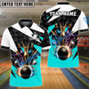 BlueJose Bowling And Pins Color Lightning Customized Name 3D Shirt (4 Colors )