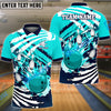 BlueJose Bowling And Pins Skull Hand Pattern Customized Name 3D Shirt (4 Colors)