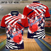 BlueJose Bowling And Pins Skull Hand Pattern Customized Name 3D Shirt (4 Colors)