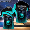 BlueJose Bowling And Pins Premium Eagle Customized Name 3D Shirt (4 Colors)